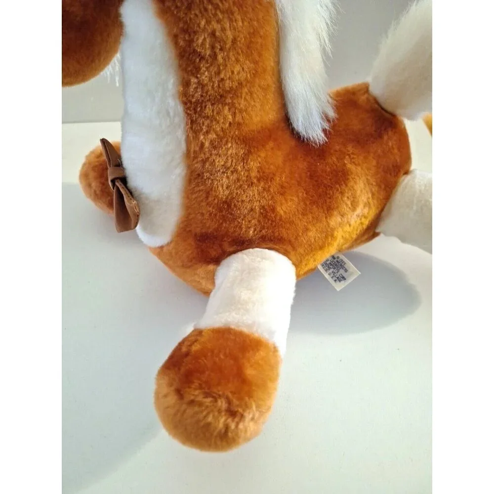 Lynn Weisberg 1985 Brown White Plush Horse Pony Bow Enesco - Picture 16 of 16
